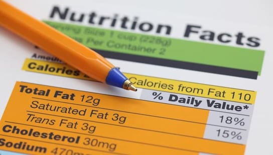 Nutrition label with pen