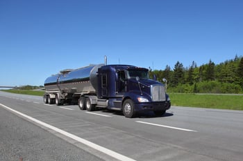 Semi truck driving on a highway