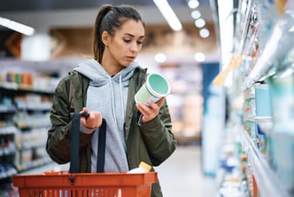 consumer shopping for high protein product
