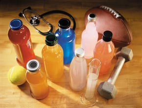 sports drinks and sports equipment