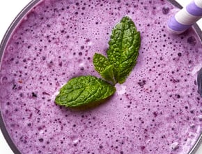 a bright purple smoothie