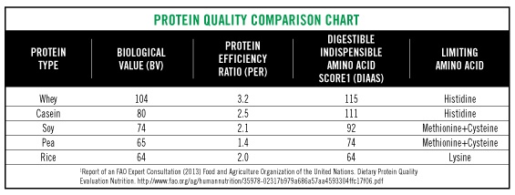 Protein Efficiency Ratio Chart